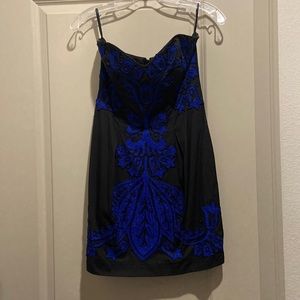French Connection cocktail dress. Size 2. Black and royal blue.